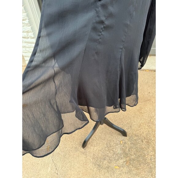 Joie Black Limited Edition Balloon Sleeve Formal Evening Chifon Dress L Coctail - Picture 9 of 11